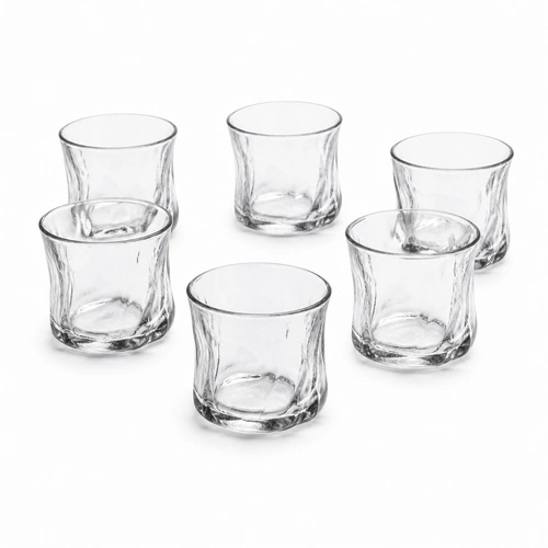 ALMINA Artic Snow Corta 6-teilig Strukturiert Wasser- & Whiskygläser-Set, 230 ml auf weißem Hintergrund